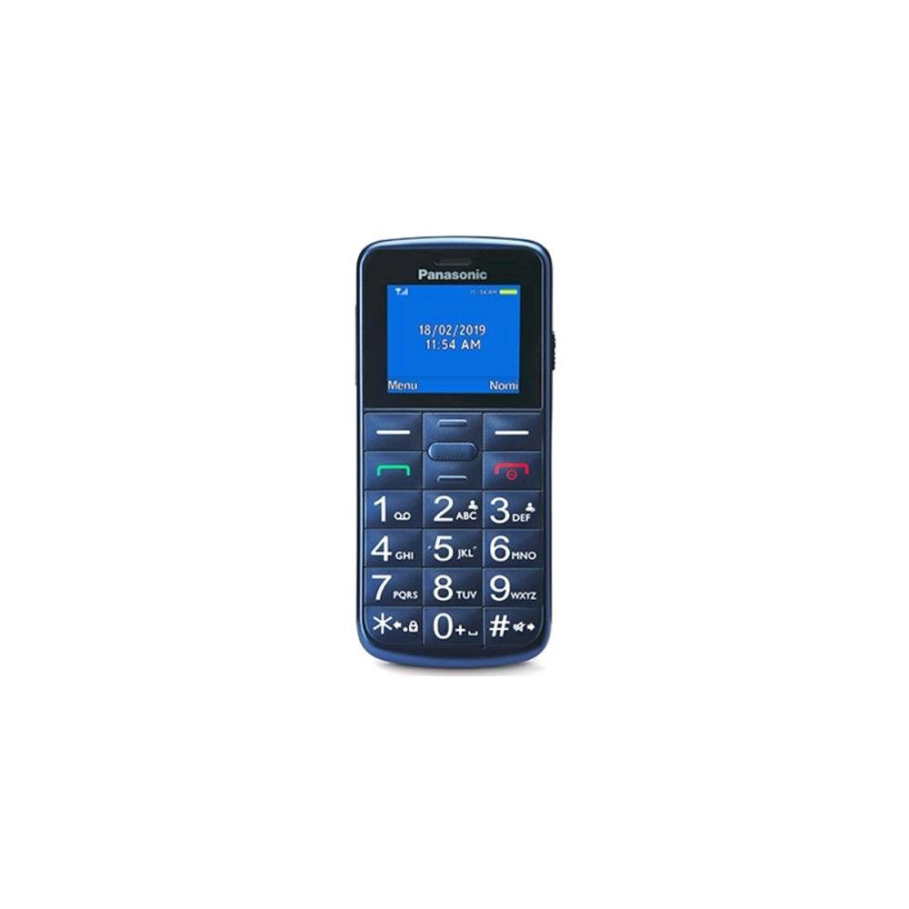 PANASONIC KX-TU110 EASY PHONE DUAL SIM 1.77" TASTI GRANDI E TASTO SOS FUNZIONE TORCIA ITALIA BLUE