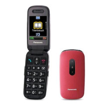 PANASONIC KX-TU446 EASY PHONE CLAMSHELL 2.4" TASTI GRANDI AMPIO DISPLAY TASTO SOS COMPATIBILE CON APPARECCHI ACUSTICI RED