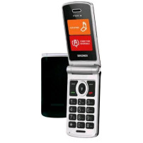 BRONDI FOX S DUAL SIM 2" CLAMSHELL FLIP ATTIVO TASTI RETROILLUMINATI RADIO TORCIA FOTOCAMERA VIBRAZIONE SILVER BLACK