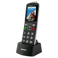 BRONDI AMICO FLASH DUAL SIM 2" EASY PHONE AMIO DISPLAY TASTO SOS TASTI GRANDI RETROILLUMINATI ANNUNCIO DEL NUMERO DIGITATO GESTI
