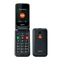 GIGASET GL595 FLIP DUAL SIM 2.8" CLAMSHELL TELEFONO PER ANZIANI TASTI E CARATTERI GRANDI TASTO SOS RESISTENE ALL'ACQUA NERO