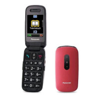PANASONIC KX-TU446 EASY PHONE CLAMSHELL 2.4" TASTI GRANDI AMPIO DISPLAY TASTO SOS COMPATIBILE CON APPARECCHI ACUSTICI RED