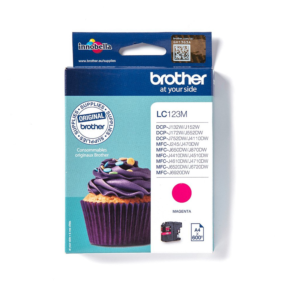 Brother LC123M cartuccia d'inchiostro 1 pz Originale Magenta Brother LC123M cartuccia d'inchiostro 1 pz Originale Magenta