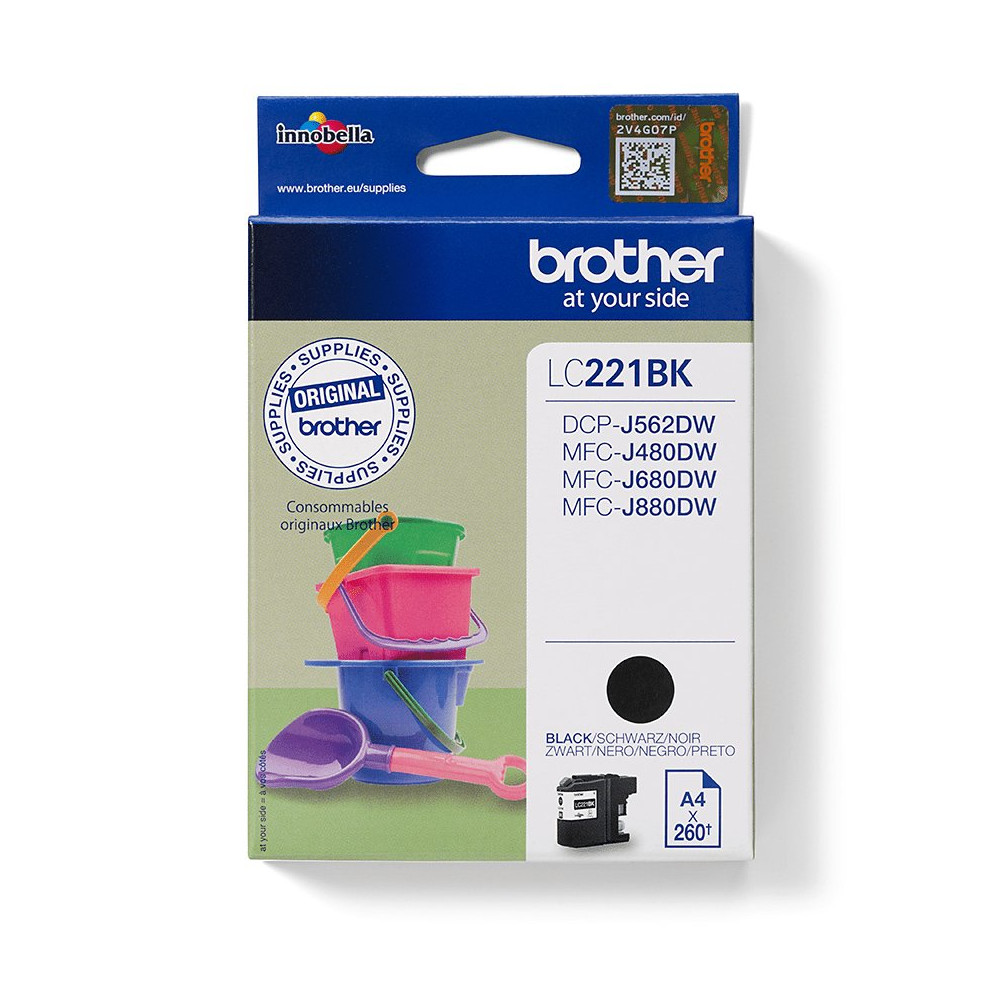 Brother LC221BK cartuccia d'inchiostro 1 pz Originale Nero Brother LC221BK cartuccia d'inchiostro 1 pz Originale Nero