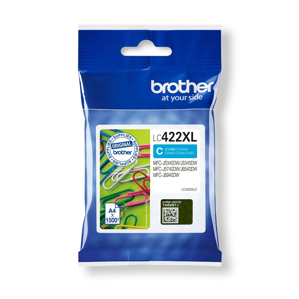 Brother LC422XLC cartuccia d'inchiostro 1 pz Originale Ciano Brother LC422XLC cartuccia d'inchiostro 1 pz Originale Ciano
