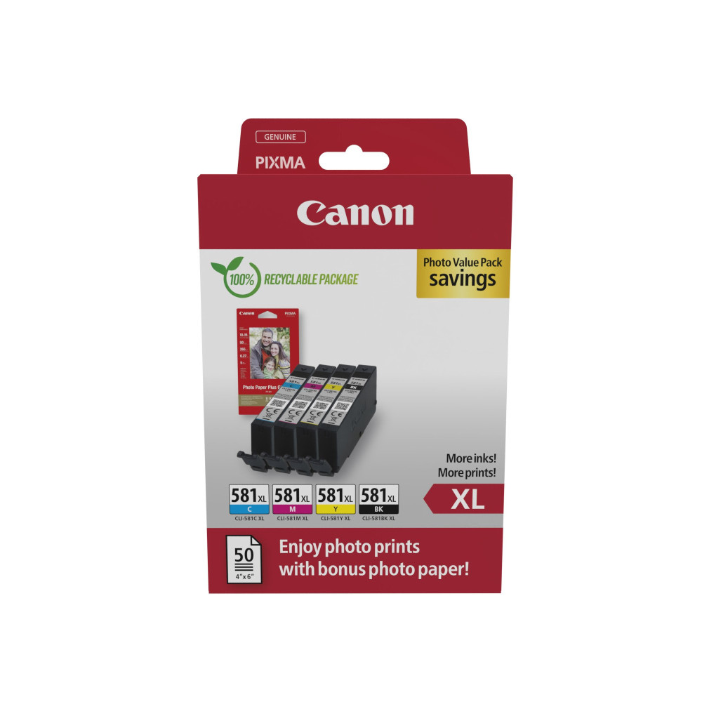 Canon 2052C006 cartuccia d'inchiostro 4 pz Originale Resa elevata (XL) Nero, Ciano, Magenta, Giallo Canon 2052C006 cartuccia d'inchiostro 4 pz Originale Resa elevata (XL) Nero, Ciano, Magenta, Giallo