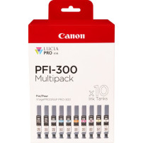 Canon PFI-300 cartuccia d'inchiostro 10 pz Originale Nero, Blu, Ciano, Grigio, Magenta, Nero per foto, Magenta per foto, Rosso, 