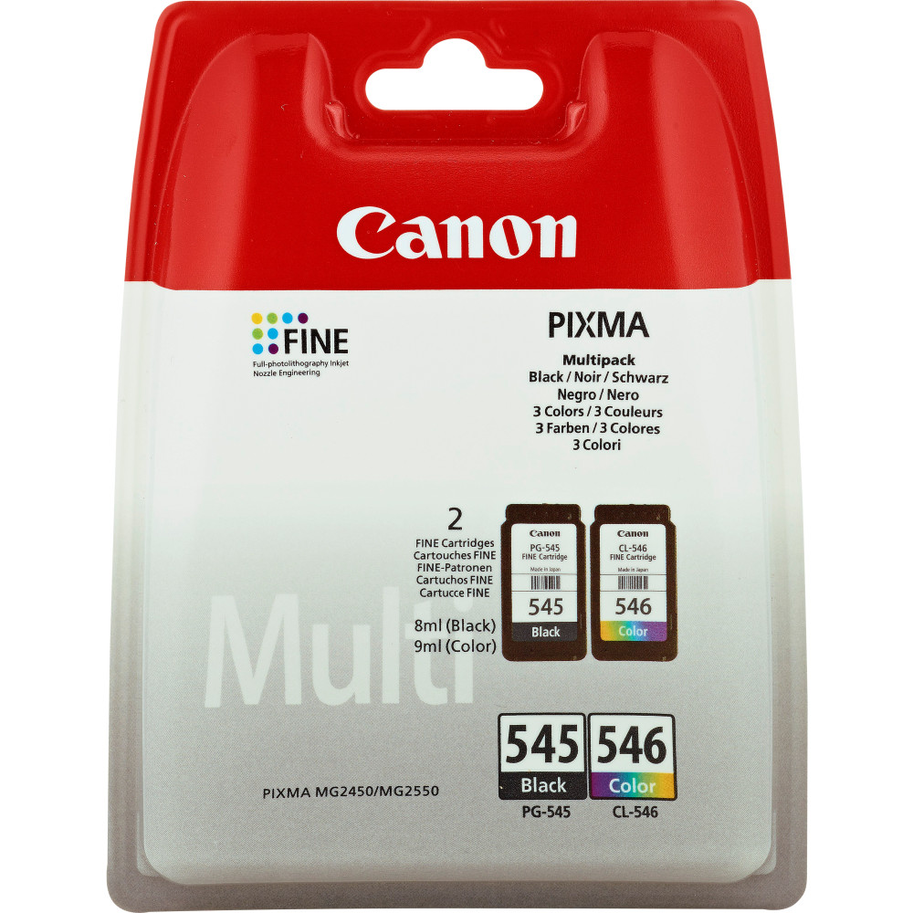 Canon Cartucce d'inchiostro Multipack PG-545 BK / Cl-546 C/M/Y Canon Cartucce d'inchiostro Multipack PG-545 BK / Cl-546 C/M/Y