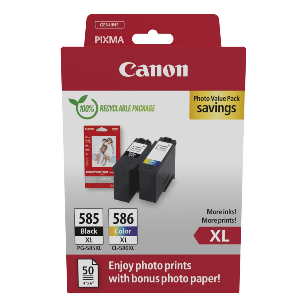 Canon PG-585XL/CL-586 PVP cartuccia d'inchiostro 2 pz Originale Resa elevata (XL) Nero, Ciano, Magenta, Giallo Canon PG-585XL/CL-586 PVP cartuccia d'inchiostro 2 pz Originale Resa elevata (XL) Nero, Ciano, Magenta, Giallo
