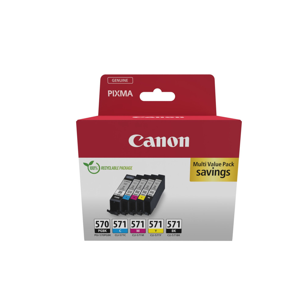 Canon 0372C006 cartuccia d'inchiostro 5 pz Originale Nero, Ciano, Magenta, Giallo Canon 0372C006 cartuccia d'inchiostro 5 pz Originale Nero, Ciano, Magenta, Giallo