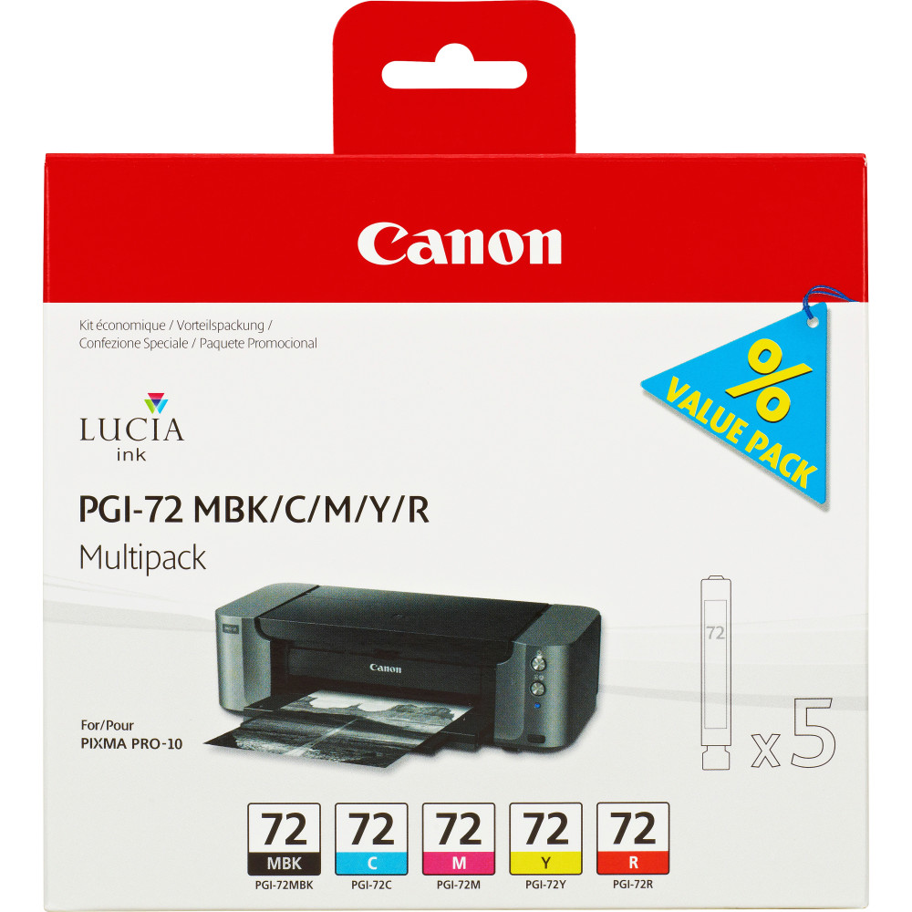 Canon 5 Cartucce d'inchiostro Multipack PGI-72 MBK/C/M/Y/R Canon 5 Cartucce d'inchiostro Multipack PGI-72 MBK/C/M/Y/R