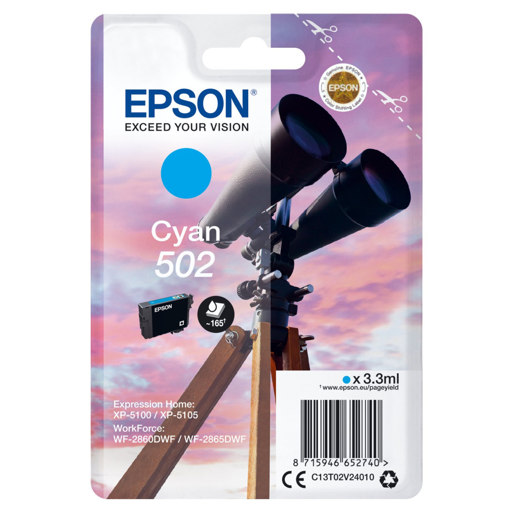 Epson Singlepack Cyan 502 Ink Epson Singlepack Cyan 502 Ink