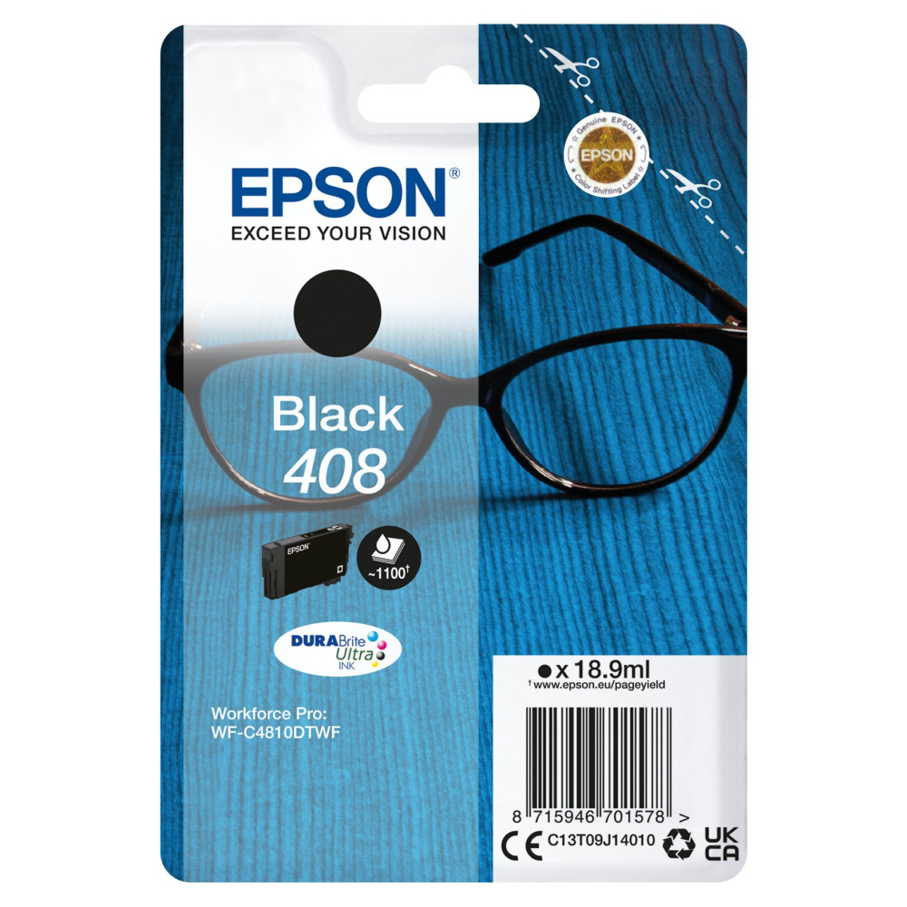 Epson Singlepack Black 408 DURABrite Ultra Ink Epson Singlepack Black 408 DURABrite Ultra Ink