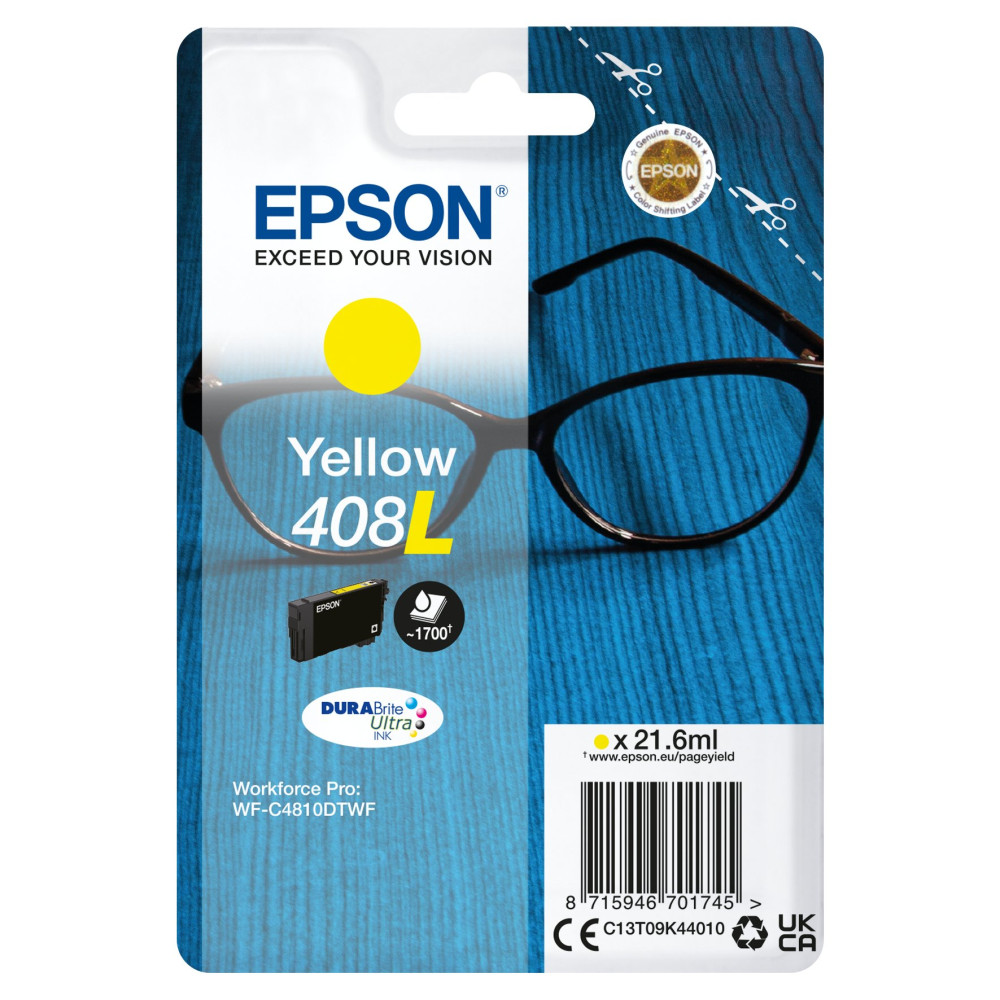 Epson Singlepack Yellow 408L DURABrite Ultra Ink Epson Singlepack Yellow 408L DURABrite Ultra Ink