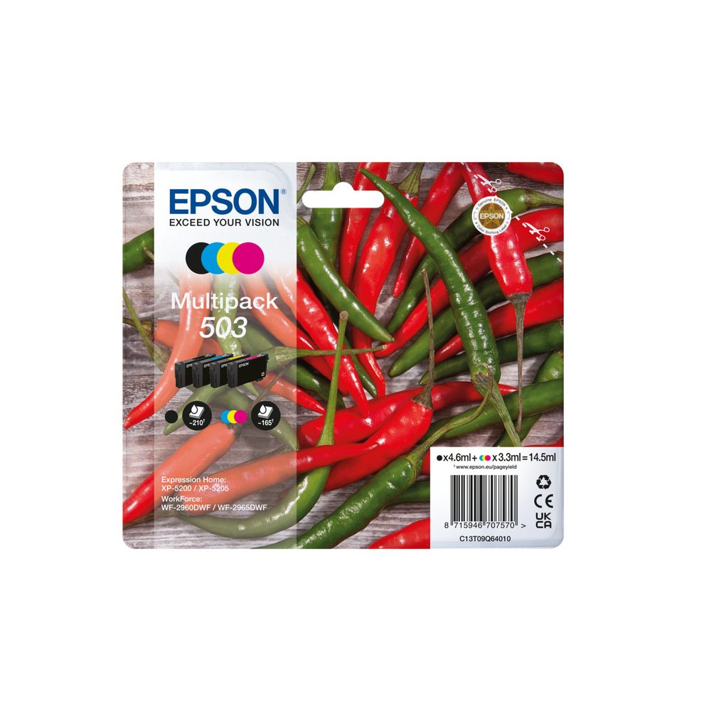 Epson 503 cartuccia d'inchiostro 4 pz Originale Resa standard Nero, Ciano, Magenta, Giallo Epson 503 cartuccia d'inchiostro 4 pz Originale Resa standard Nero, Ciano, Magenta, Giallo