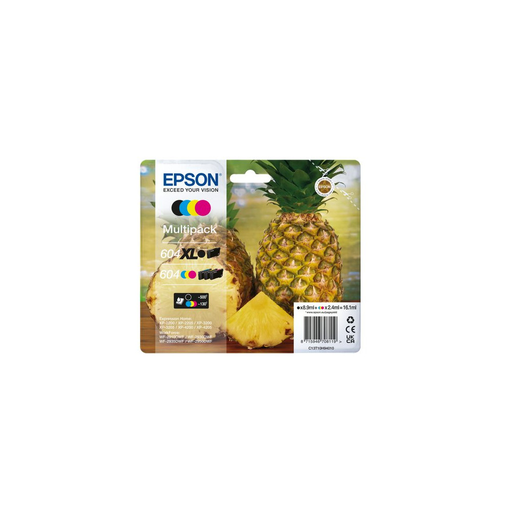 Epson 604XL cartuccia d'inchiostro 4 pz Originale Resa elevata (XL) Nero, Ciano, Magenta, Giallo Epson 604XL cartuccia d'inchiostro 4 pz Originale Resa elevata (XL) Nero, Ciano, Magenta, Giallo
