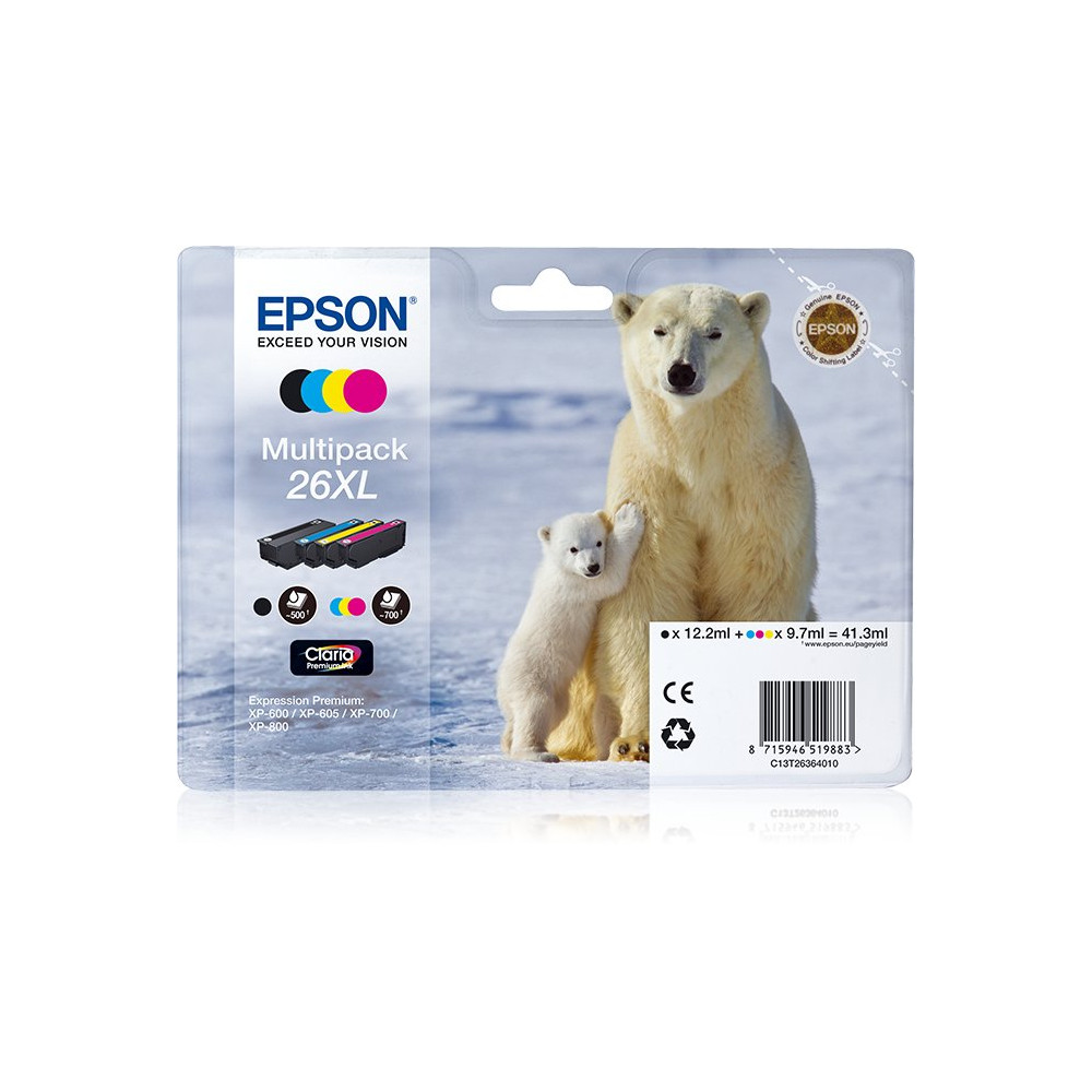 Epson Polar bear Multipack 26XL (4 colori XL : NCMG) Epson Polar bear Multipack 26XL (4 colori XL : NCMG)