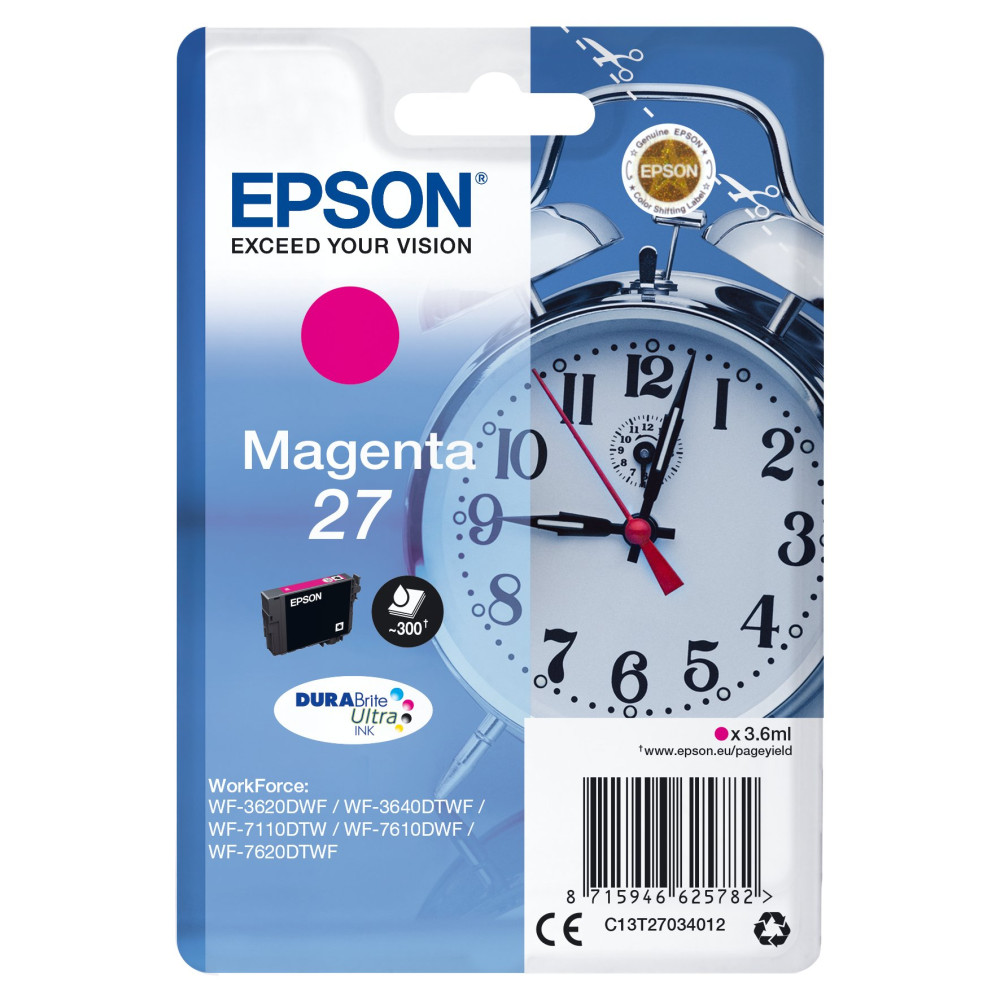Epson Alarm clock Cartuccia Sveglia Magenta Inchiostri DURABrite Ultra 27 Epson Alarm clock Cartuccia Sveglia Magenta Inchiostri DURABrite Ultra 27