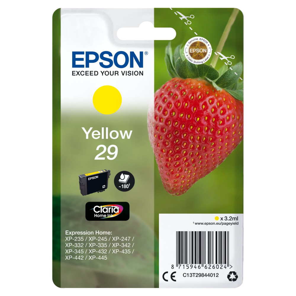 Epson Strawberry Cartuccia Fragole Giallo Inchiostri Claria Home 29 Epson Strawberry Cartuccia Fragole Giallo Inchiostri Claria Home 29