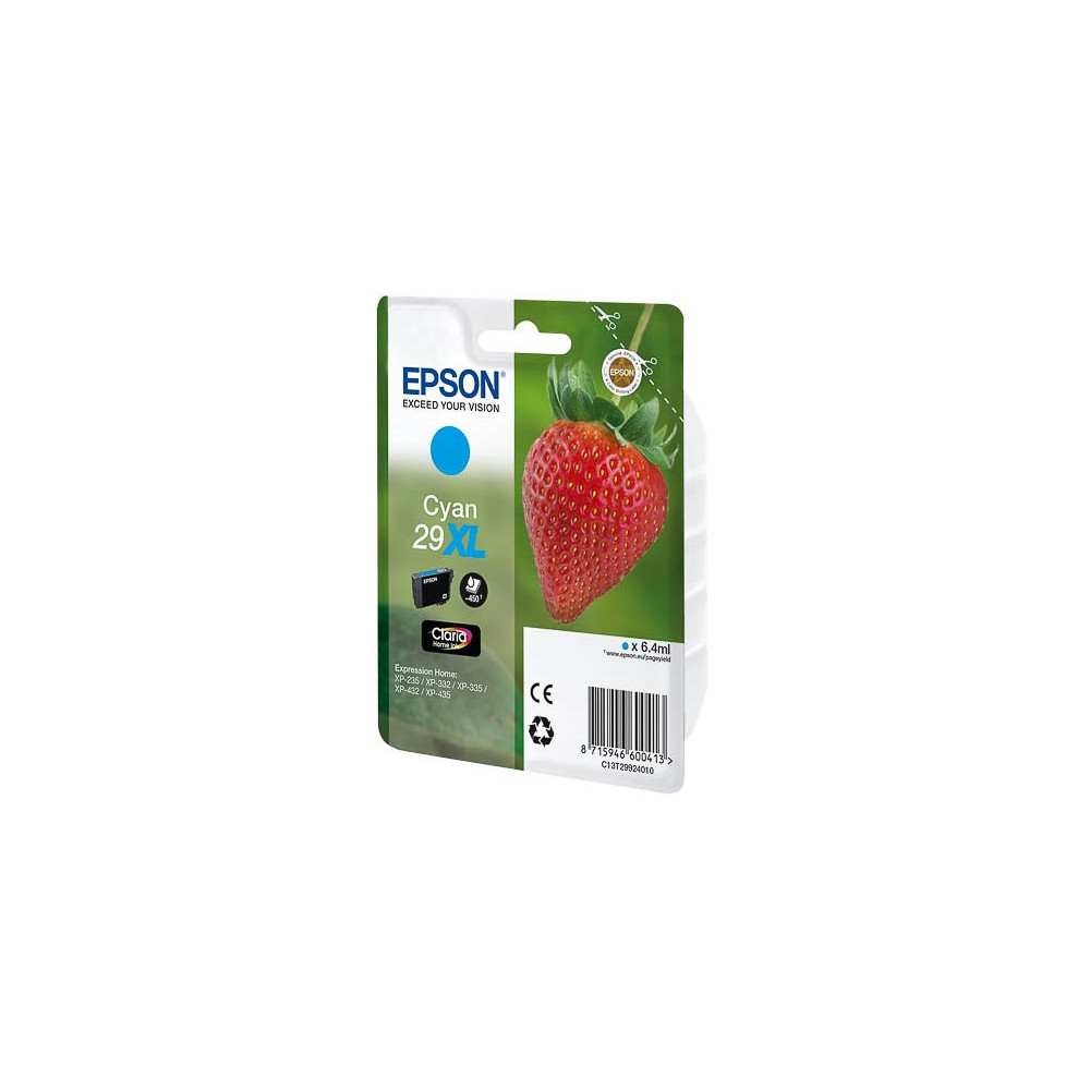 Epson Strawberry 29XL C cartuccia d'inchiostro 1 pz Originale Resa elevata (XL) Ciano Epson Strawberry 29XL C cartuccia d'inchiostro 1 pz Originale Resa elevata (XL) Ciano