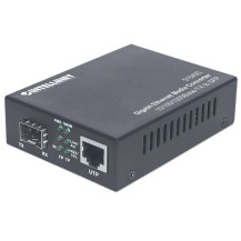 Intellinet Converter di mediasfere Ethernet Gigabit, 10/100/1000Base-Trasferimento a slot SFP vuoto - Convertitore di media - Gb