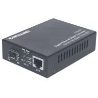 Intellinet Converter di mediasfere Ethernet Gigabit, 10/100/1000Base-Trasferimento a slot SFP vuoto - Convertitore di media - Gb