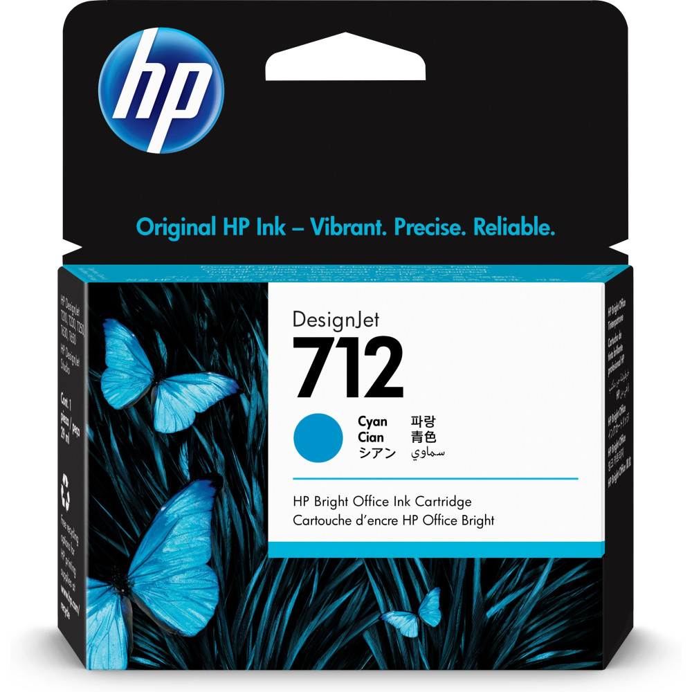 HP Cartuccia di inchiostro ciano originale DesignJet 712 da 29 ml HP Cartuccia di inchiostro ciano originale DesignJet 712 da 29 ml