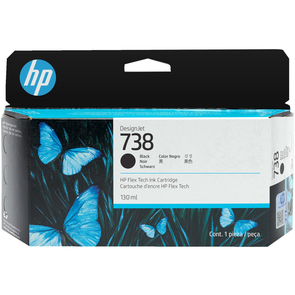 HP Cartuccia di inchiostro DesignJet 738 da 130 ml nero HP Cartuccia di inchiostro DesignJet 738 da 130 ml nero