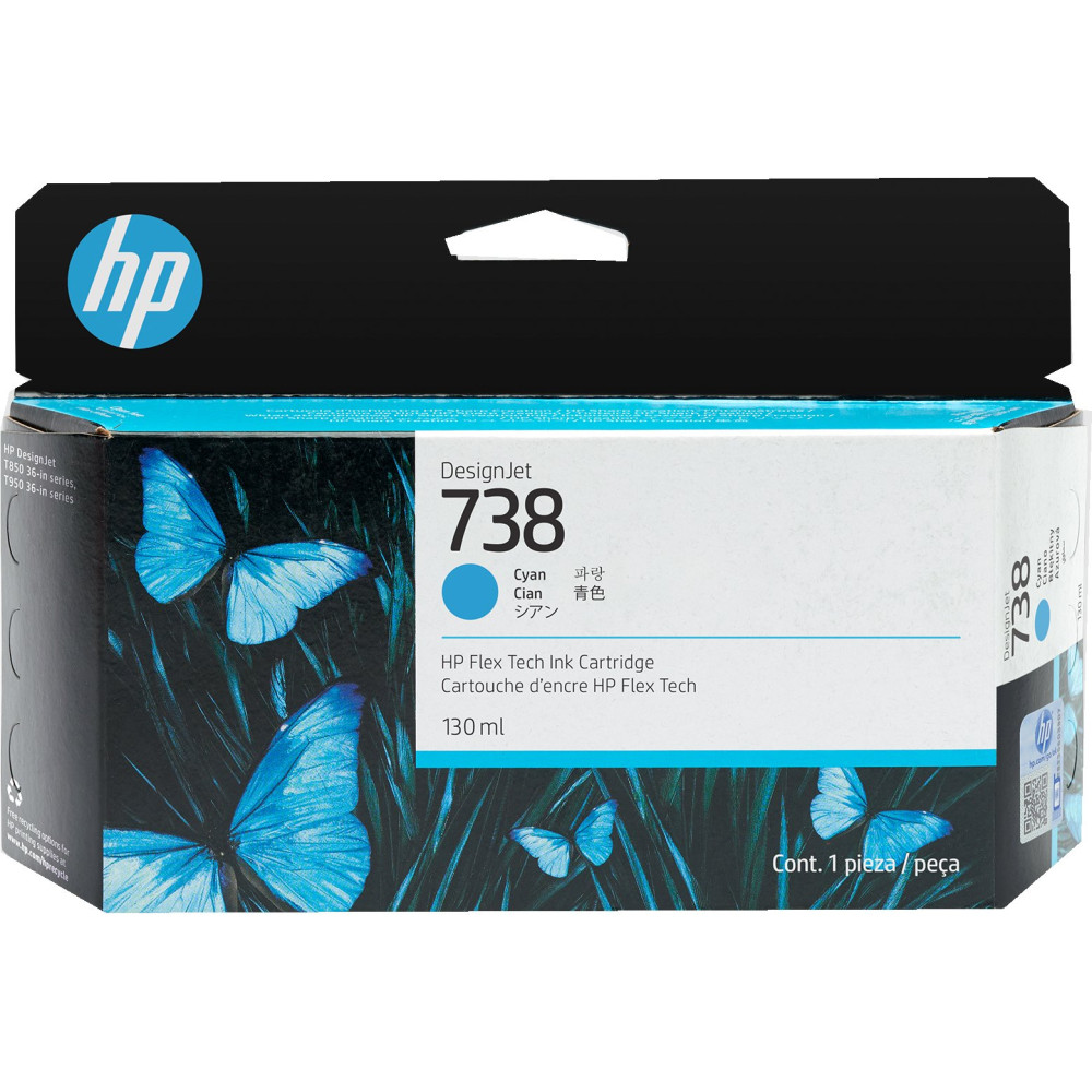 HP Cartuccia di inchiostro ciano DesignJet 738 da 130 ml HP Cartuccia di inchiostro ciano DesignJet 738 da 130 ml