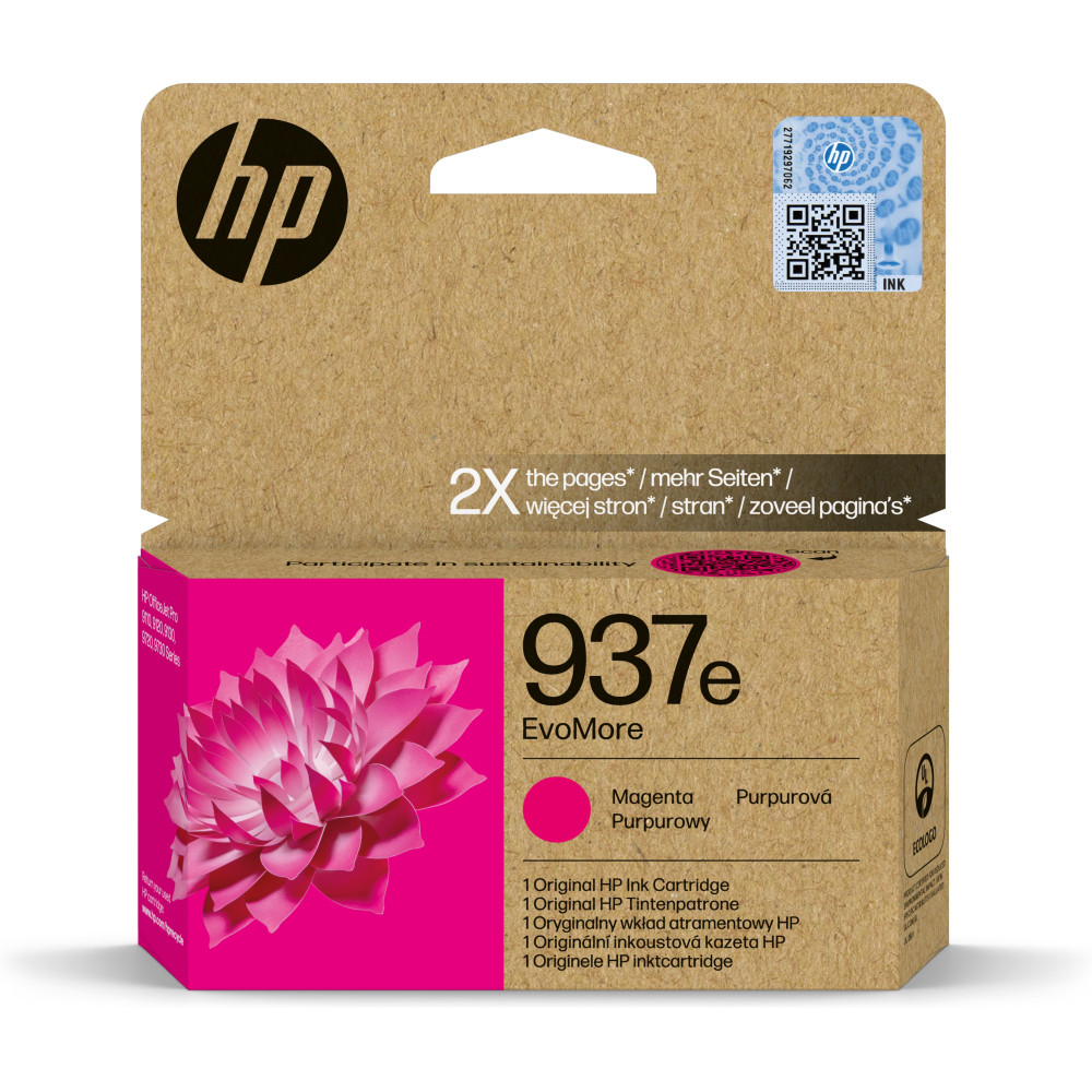 HP Cartuccia di inchiostro magenta originale 937e EvoMore HP Cartuccia di inchiostro magenta originale 937e EvoMore