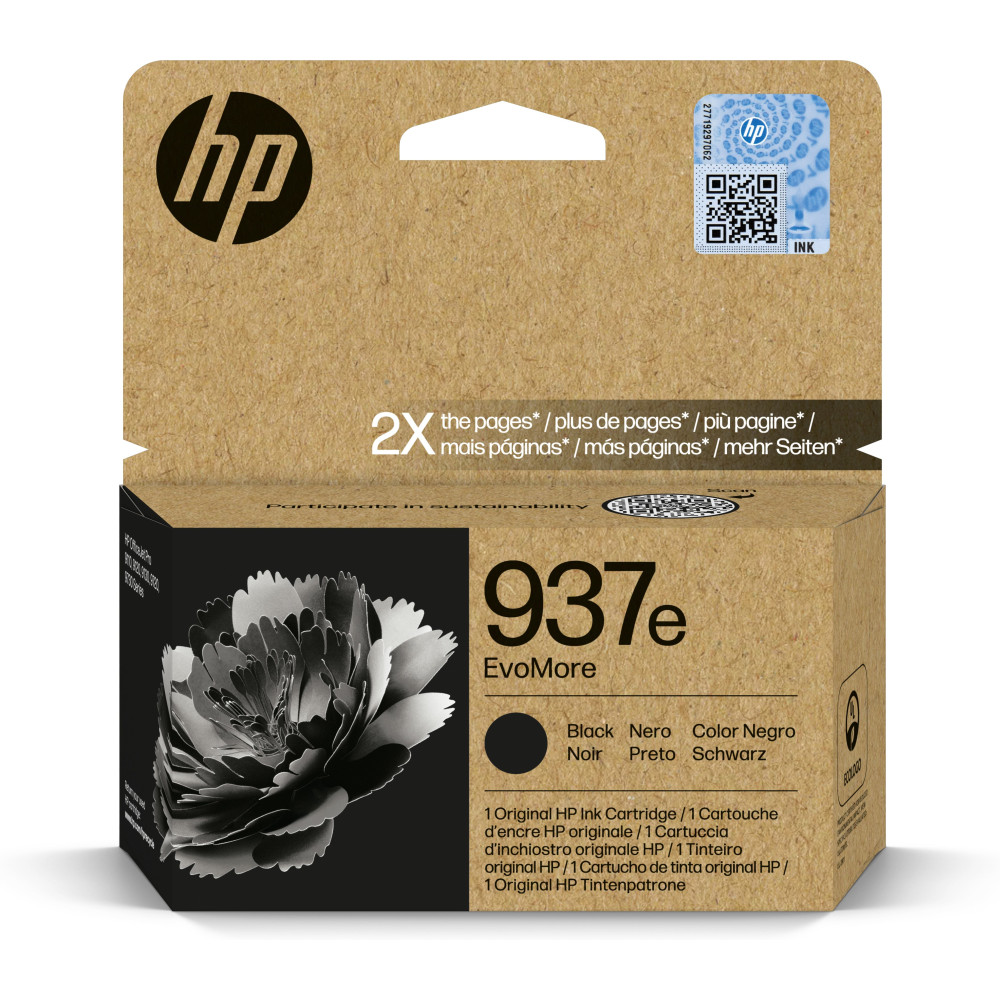 HP Cartuccia di inchiostro nero originale 937e EvoMore HP Cartuccia di inchiostro nero originale 937e EvoMore