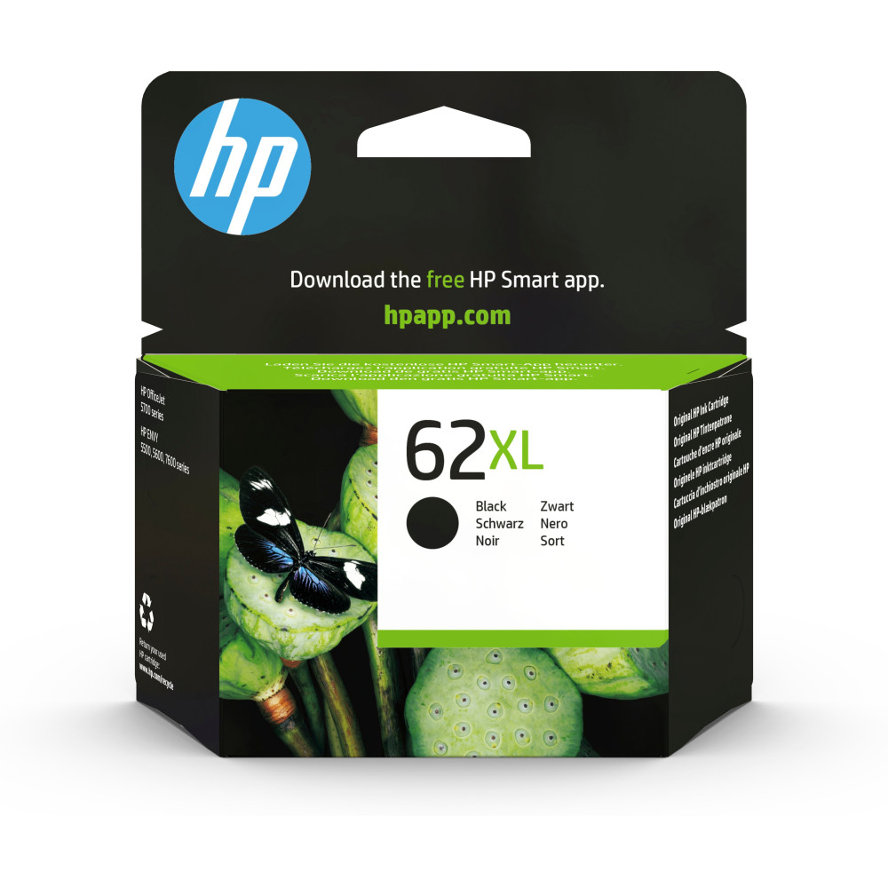 HP Cartuccia originale inchiostro nero ad alta capacità 62XL HP Cartuccia originale inchiostro nero ad alta capacità 62XL