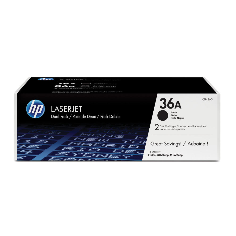 HP Confezione da 2 cartucce originali di Toner nero LaserJet 36A HP Confezione da 2 cartucce originali di Toner nero LaserJet 36A