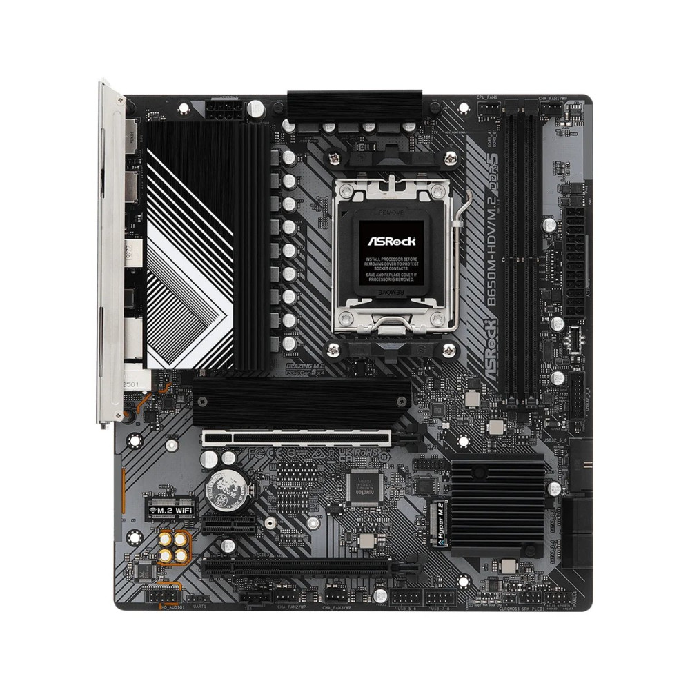 ASRock B650M-HDV/M.2 - Scheda madre - micro ATX - Socket AM5 - Chipset AMD B650 - USB-C 3.2 Gen2, USB-C 3.2 Gen1, USB 3.2 Gen1 -