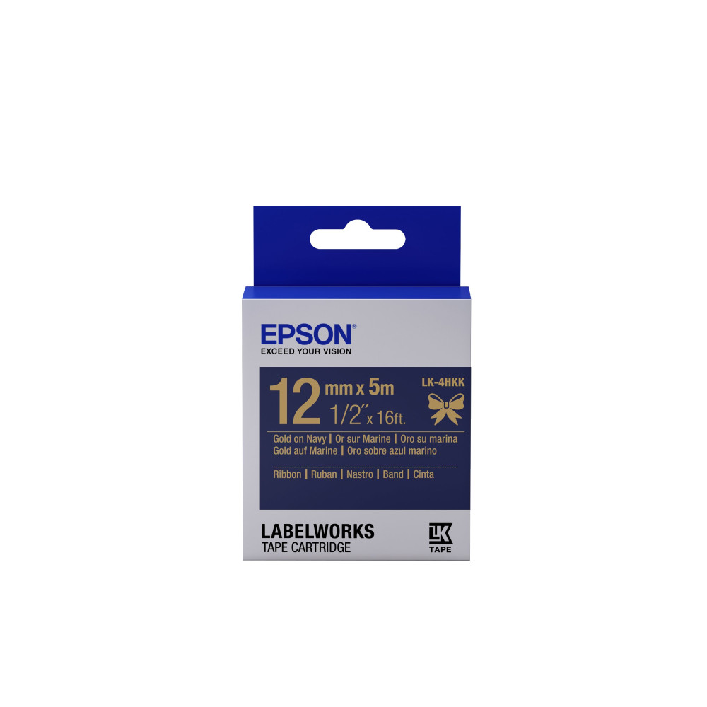 Epson LabelWorks LK-4HKK - silenzioso - oro su blu marino - Rolle (1,2 cm x 5 m)