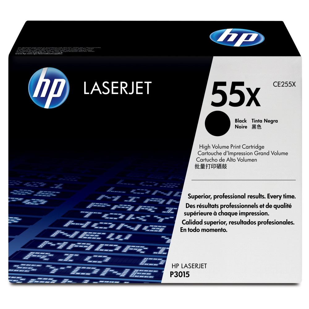 HP Cartuccia Toner originale nero ad alta capacità LaserJet 55X HP Cartuccia Toner originale nero ad alta capacità LaserJet 55X