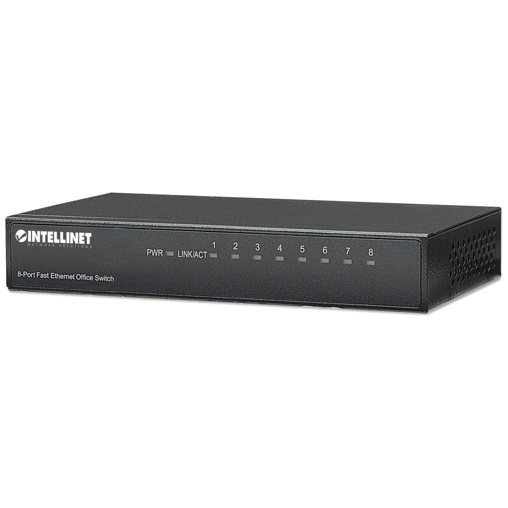 Intellinet 8-Port Fast Ethernet Office Switch, Dimensione da Scrivania, Metallico, IEEE 802.3az (Energy Efficient Ethernet)