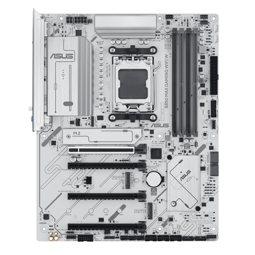 ASUS B850 MAX GAMING WIFI W - Scheda madre - ATX - Socket AM5 - Chipsatz AMD B850 - USB-C 3.2 Gen2, USB-C 3.2 Gen 1, USB 3.2 Gen