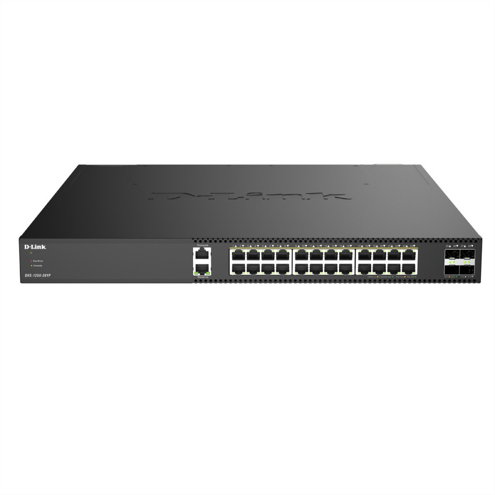 D-Link DXS-1250-28YP/E Switch Intelligente Multi-Gigabit PoE++ 4 x 25G SFP28 - Switch - 10 Gbps
