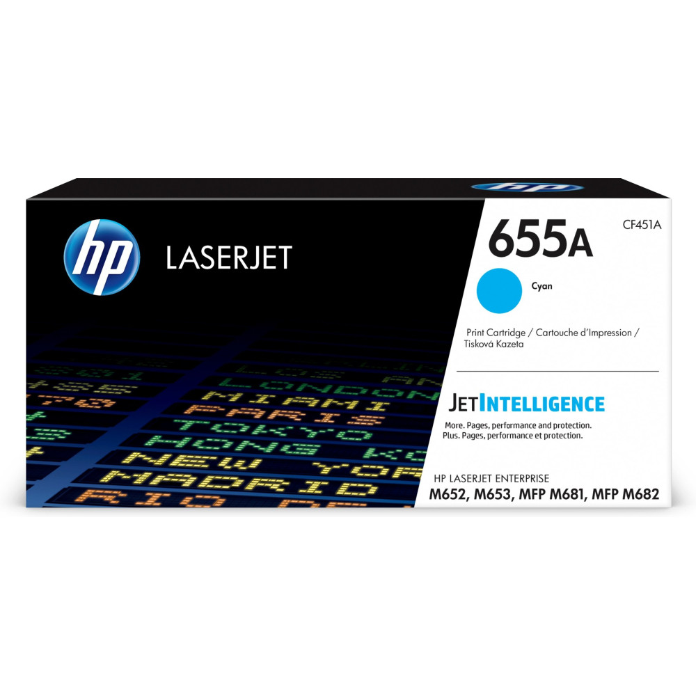 HP Cartuccia toner ciano originale LaserJet 655A HP Cartuccia toner ciano originale LaserJet 655A