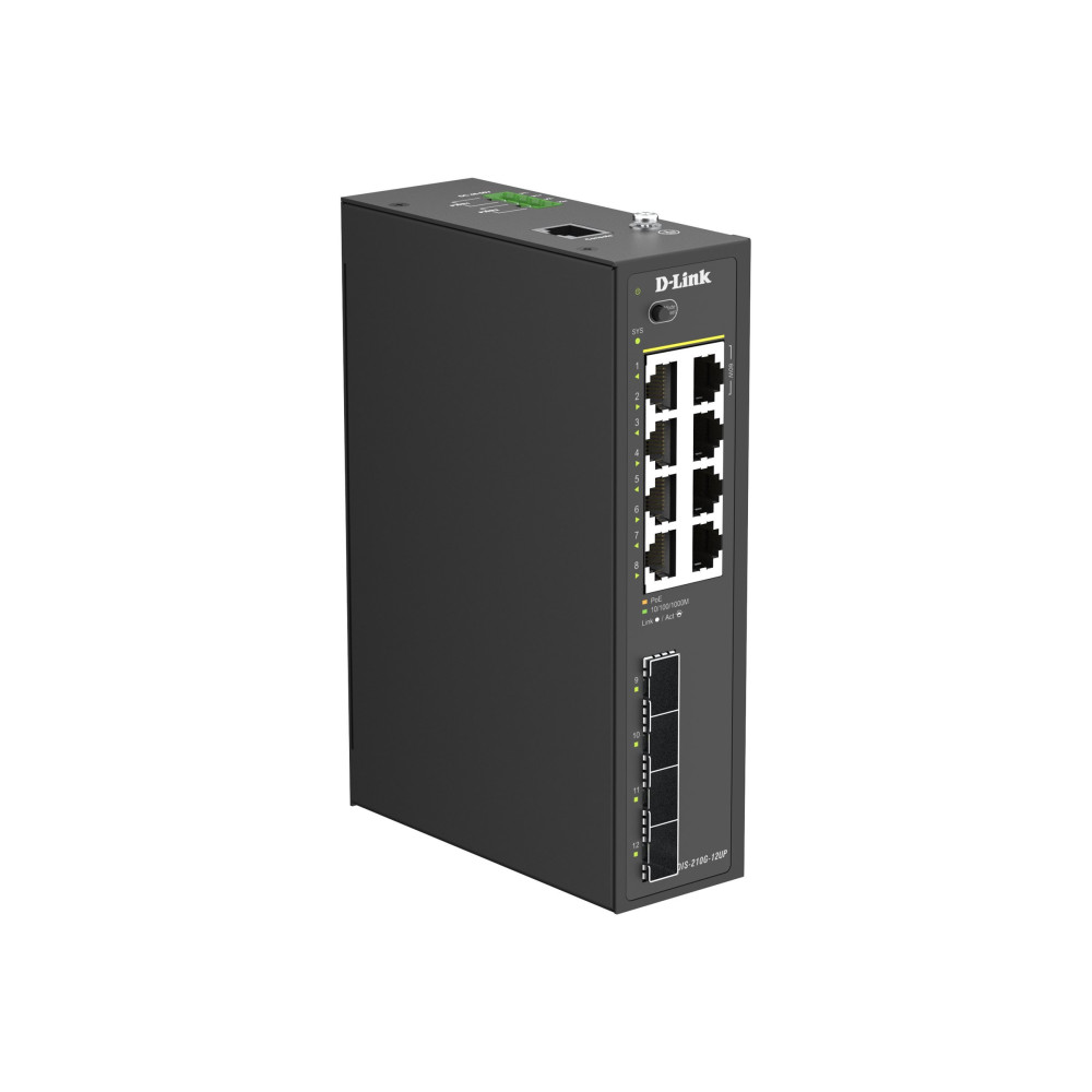 D-Link DIS 210G-12UP - Switch - industriali - Intelligente - 6 x 10/100/1000 (PoE+)