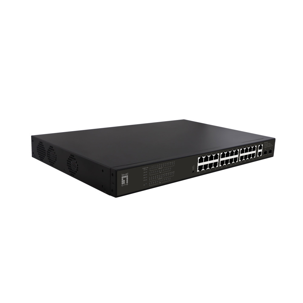 LevelOne GEP-2821, Non gestito, Gigabit Ethernet (10/100/1000), Power over Ethernet (PoE), Montaggio in rack, 1U