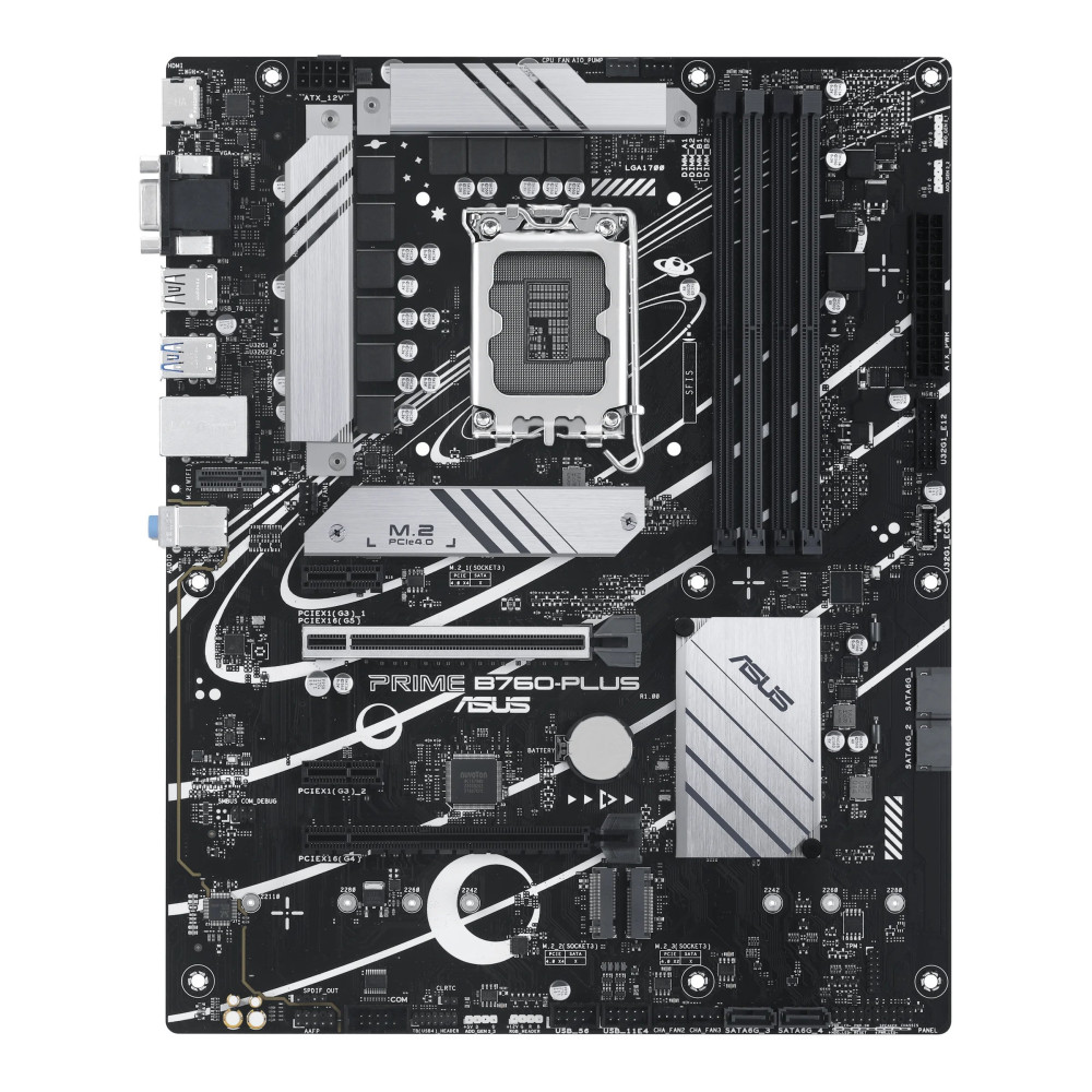 ASUS PRIME B760-PLUS - Motherboard - ATX - Sockel LGA1700 - Chipsatz B760 - USB-C 3.2 Gen 2x2, USB-C 3.2 Gen 1, USB 3.2 Gen 2, U