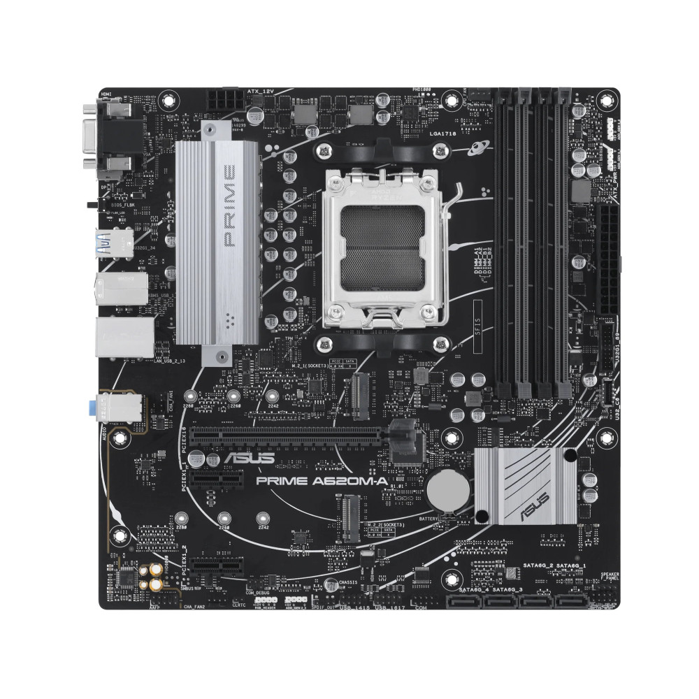 ASUS PRIME A620M-A-CSM - Scheda Madre - micro ATX - Socket AM5 - Chipsatz AMD A620 - USB-C 3.2 Gen 1, USB 3.2 Gen 1 - LAN Gigabi