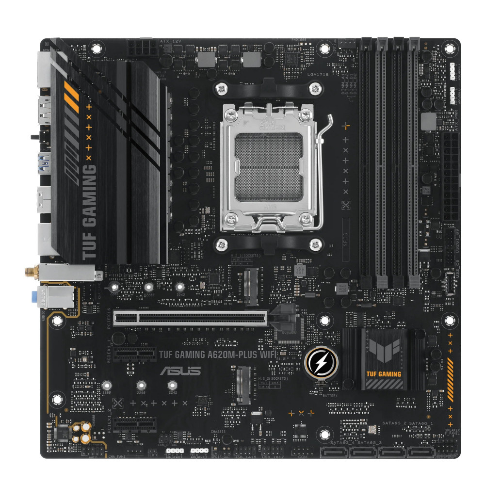 ASUS TUF GAMING A620M-PLUS WIFI - Scheda Madre - micro ATX - Socket AM5 - Chipset AMD A620 - USB 3.2 Gen 1, USB-C 3.2 Gen 1 - LA