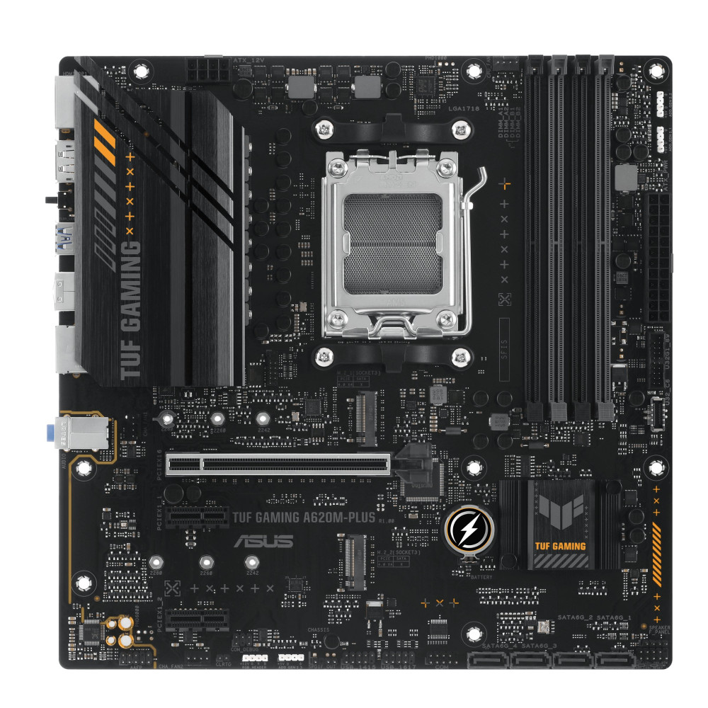 ASUS TUF GAMING A620M-PLUS - Scheda madre - micro ATX - Socket AM5 - Chipset AMD A620 - USB 3.1 Gen 1, USB-C 3.2 Gen 1 - LAN a 2