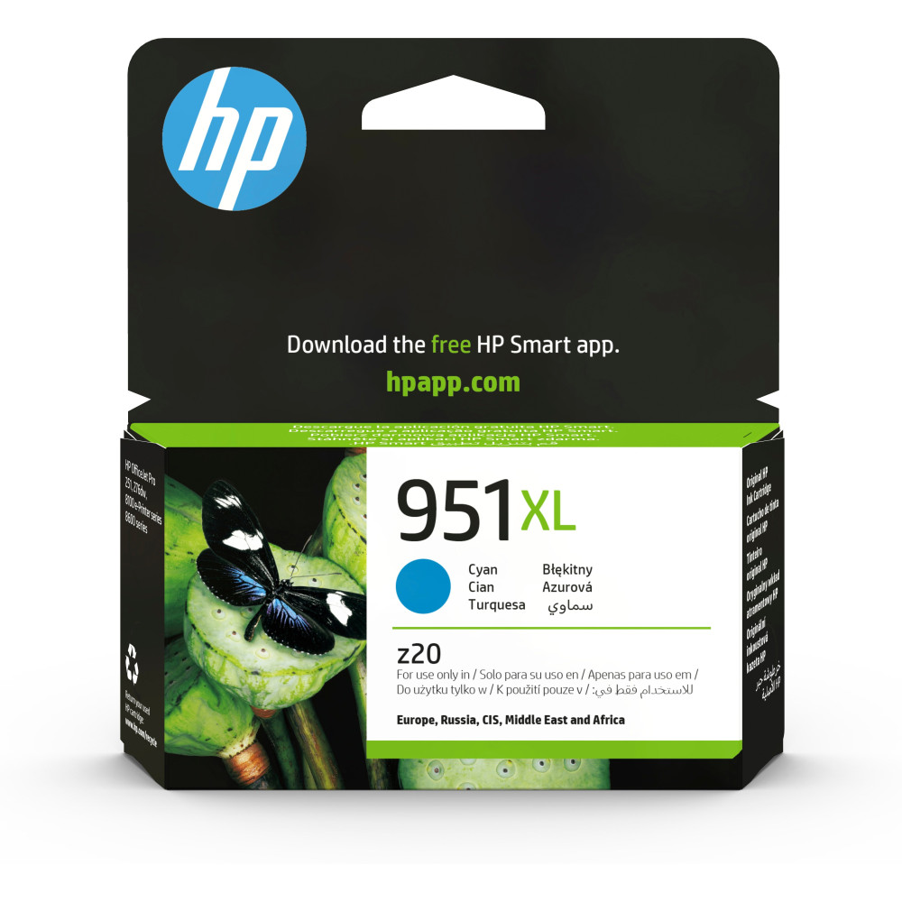 HP Cartuccia originale inchiostro ciano ad alta capacità 951XL HP Cartuccia originale inchiostro ciano ad alta capacità 951XL