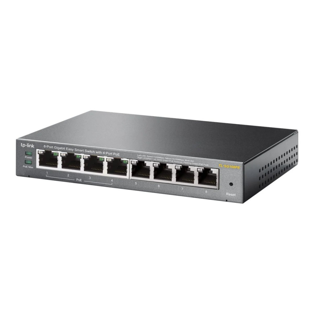 TP-LINK Easy Smart TL-SG108PE - Switch - Smart - 4 x 10/100/1000 (4 PoE+)