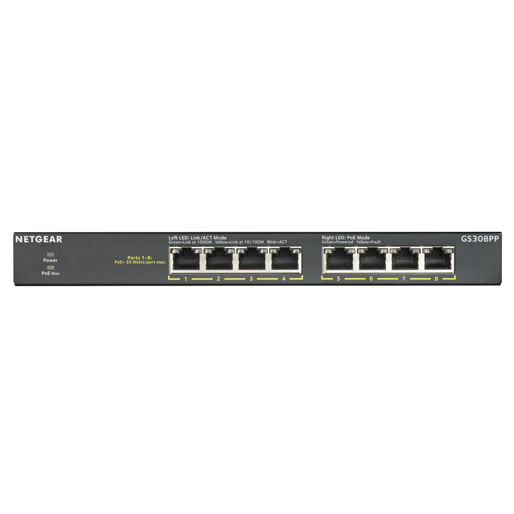 Netgear GS308PP - Switch non gestito - 8 x 10/100/1000 (PoE+)