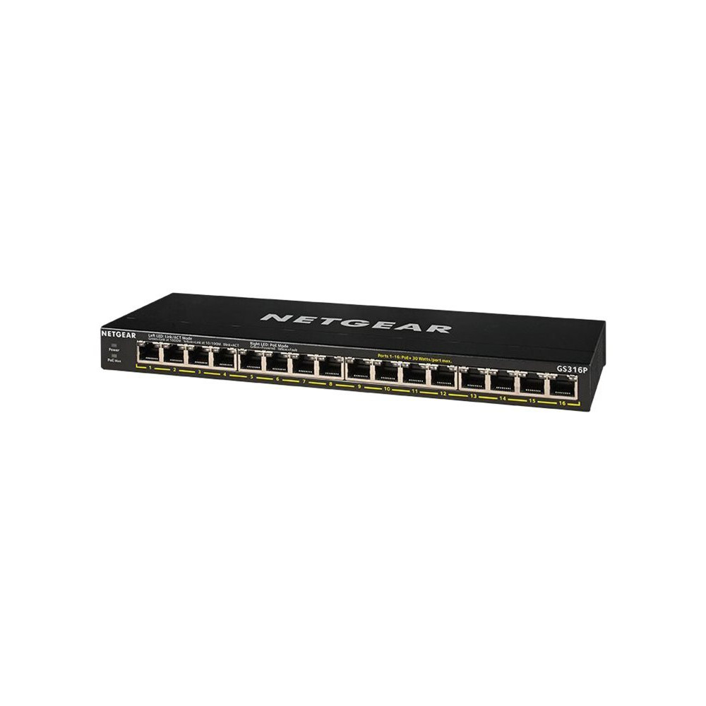 Netgear GS316P - Switch non gestito - 16 x 10/100/1000 (PoE+)